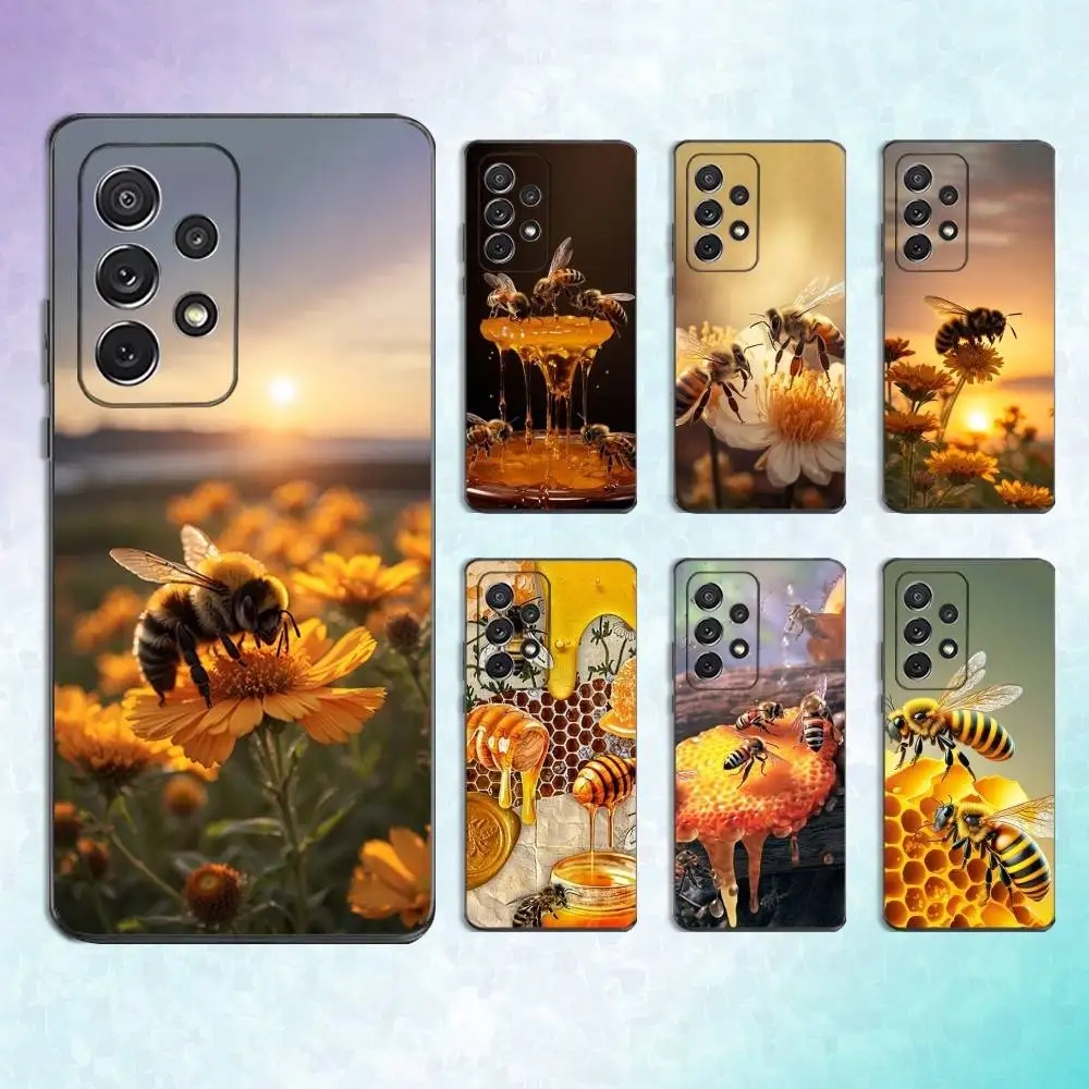 

Animals Art Honey Bee Phone Case For Samsung S25,S24,S23,S22,S21,S20,S10,Ultra,Plus,Lite,FE,Soft Silicone Black Cover