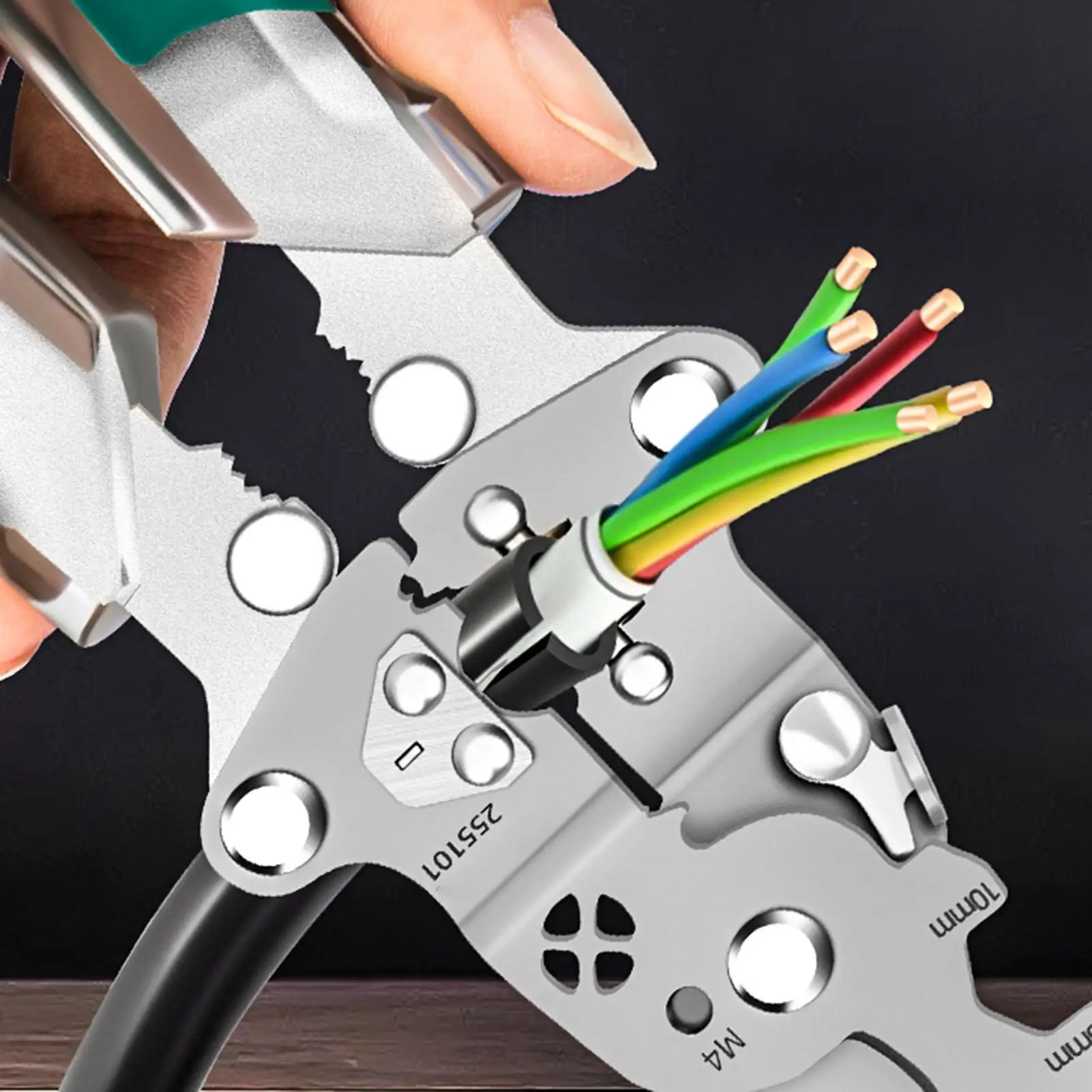 Wire Stripper Tool Cable Stripping Pliers Multifunctional Foldable Professional Voltage Tester For Repairing Precision Crimping