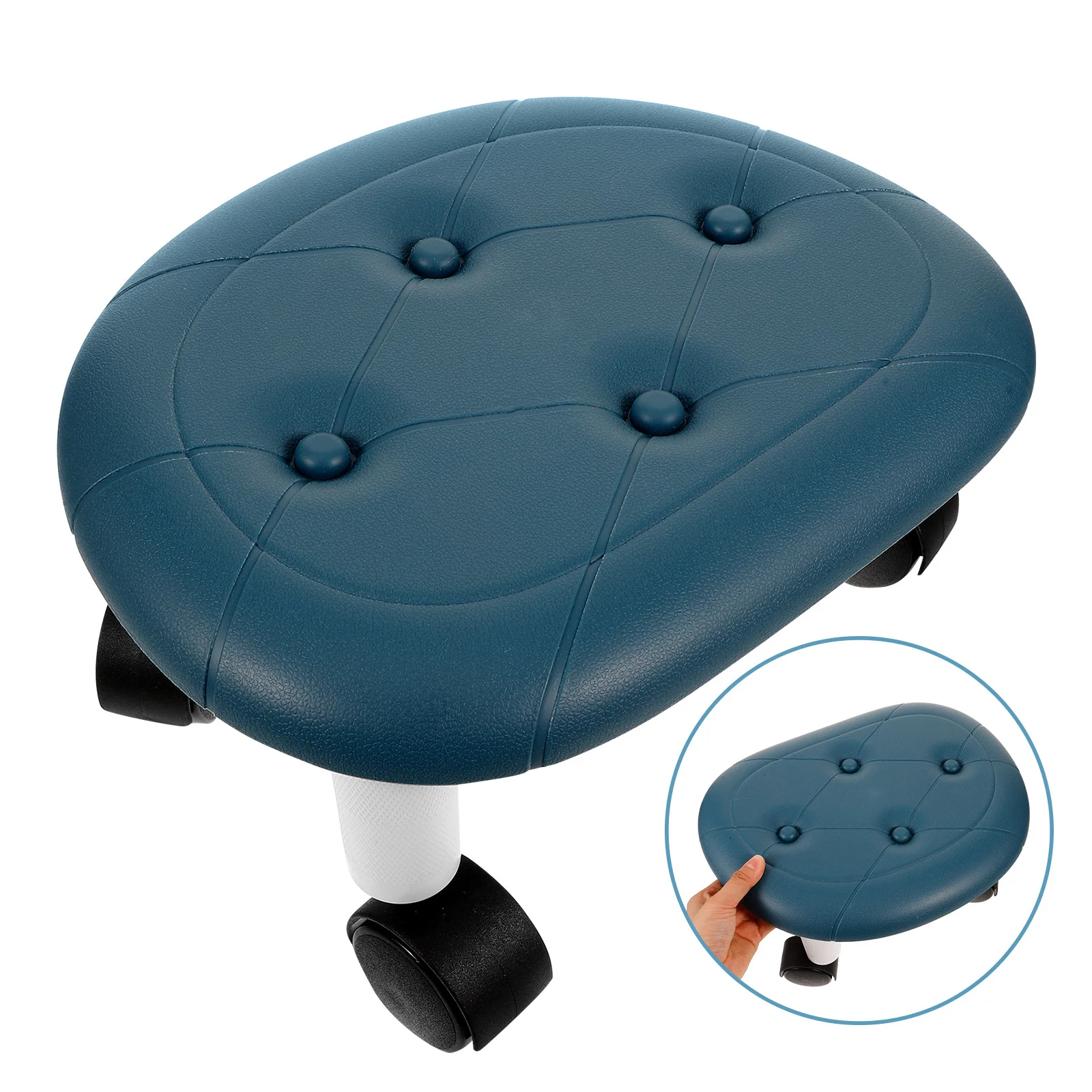

Swivel Rolling Stool Plastic Low Small Stool with Wheels Pedicure Chair Nail Salon Foot Rest Home Use Foot Rest