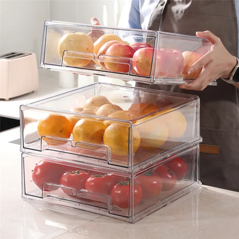 

【Must-Haves】Refrigerator Drawers Stackable Fridge Organizer Bins For Refrigerator Organizers And Storage