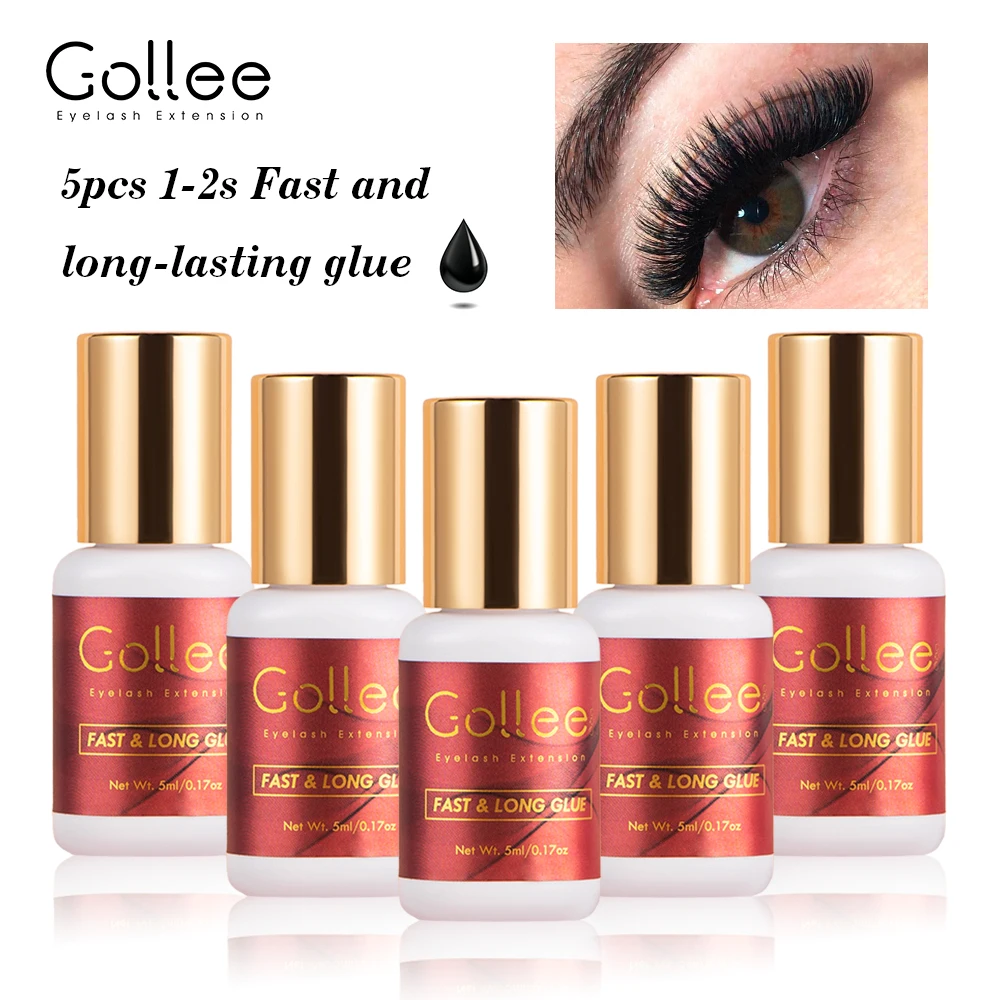 Gollee Profession Adhesive Eyelash 1s Fast Drying Glue for Eyelash Extensions Glue Lasting No Irritation Lash Extension Supplies