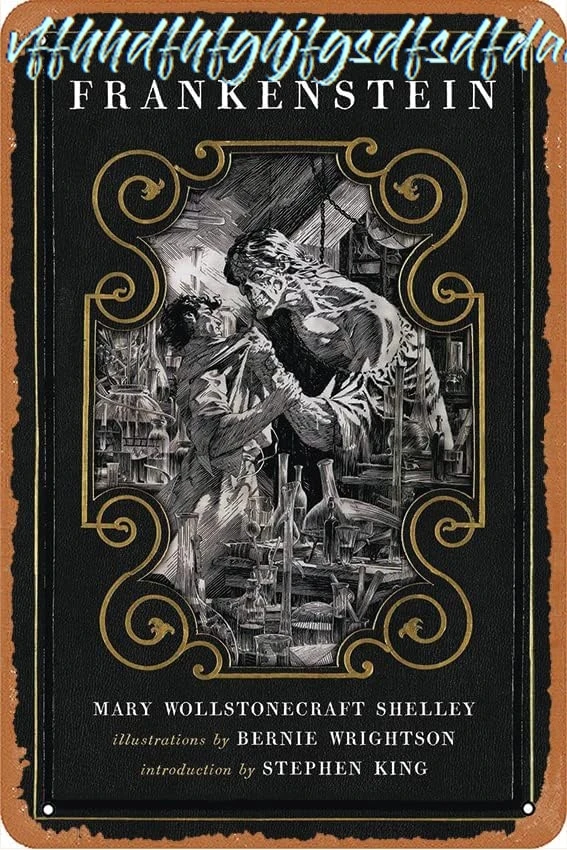 Bernie Wrightson's Frankenstein HC Vintage Metal Tin Sign Retro Style Wall Plaque Decoration Metal Sign 8x12 inch sign