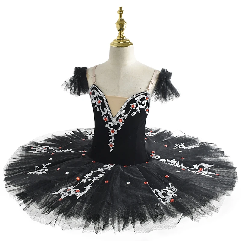 Tutú de Ballet profesional para niñas y adultos, traje de baile de bailarina del lago de los cisnes, tutú de panqueque, vestido de Ballet rosa para niñas