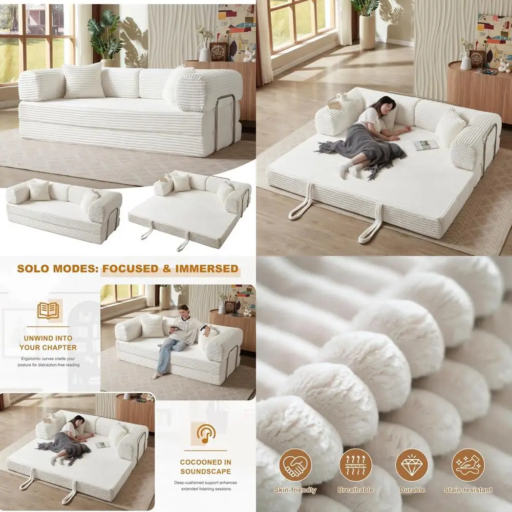 

Трансформируемый облачный диван: диван-кровать-футон для гостиной, мягкий спальный диван, ленивый складной вид, комфорт фиксированной формы