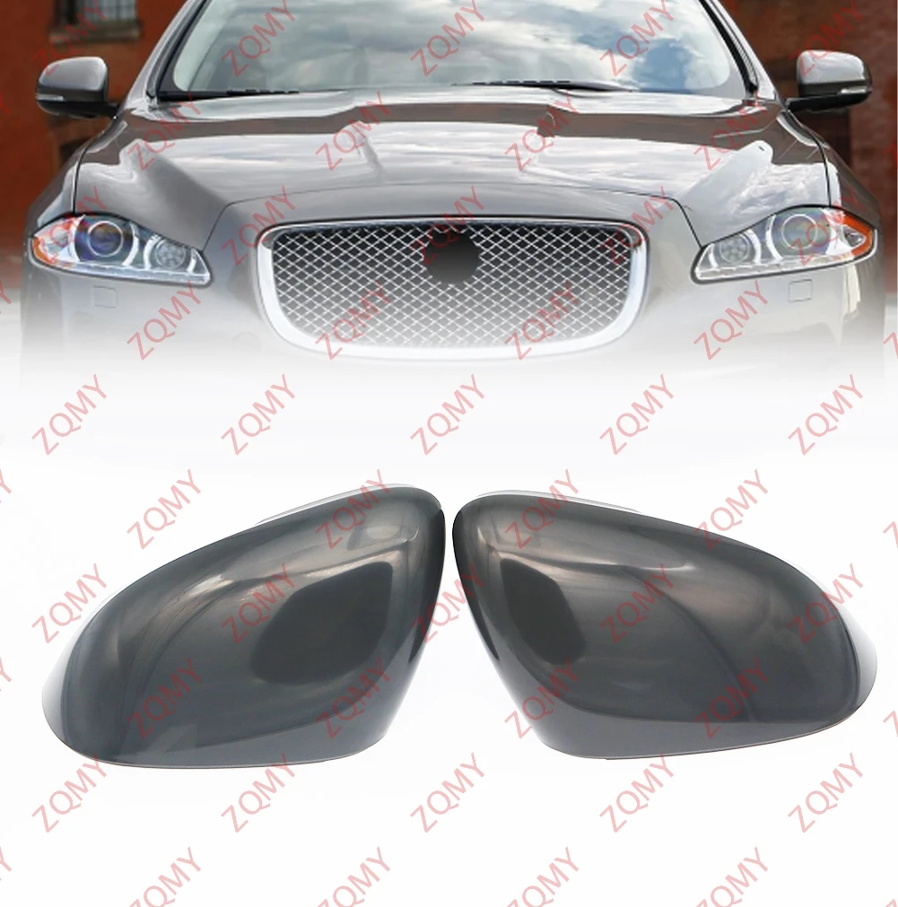 

2Pcs Car Rear Side View Mirror Cap Cover For Jaguar XF XFR XFR-S XJ XJR XK XKR XKR-S XE 2010-2015 Primed