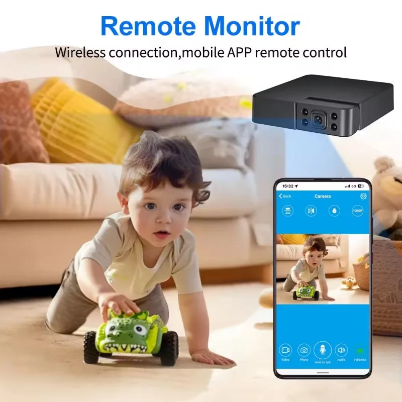 كاميرا واي فاي كاميرا مراقبة أمن الوطن اللاسلكية الجديدة، فيديو عالي الدقة، الأشعة تحت الحمراء الشفافة، الرؤية الليلية، كشف الحركة، التحكم عن بعد