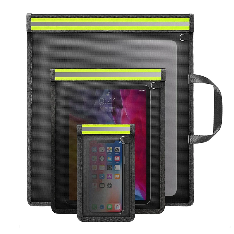 

3PCS Faraday Bag Notebook Ipad Signal Blocking Rfid Shielding Phone Bag Anti-Radiation Car Key Radiation Protection Storage Bag