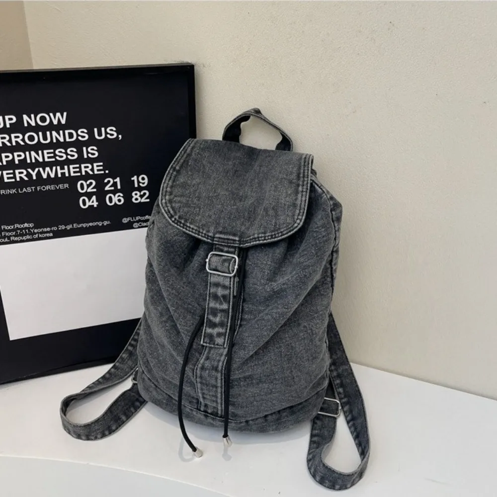 Zaino in denim moda di alta qualità Zaino da viaggio retrò da cowboy di grande capacità Zaini con cerniera morbida Jeans Bookbags da donna