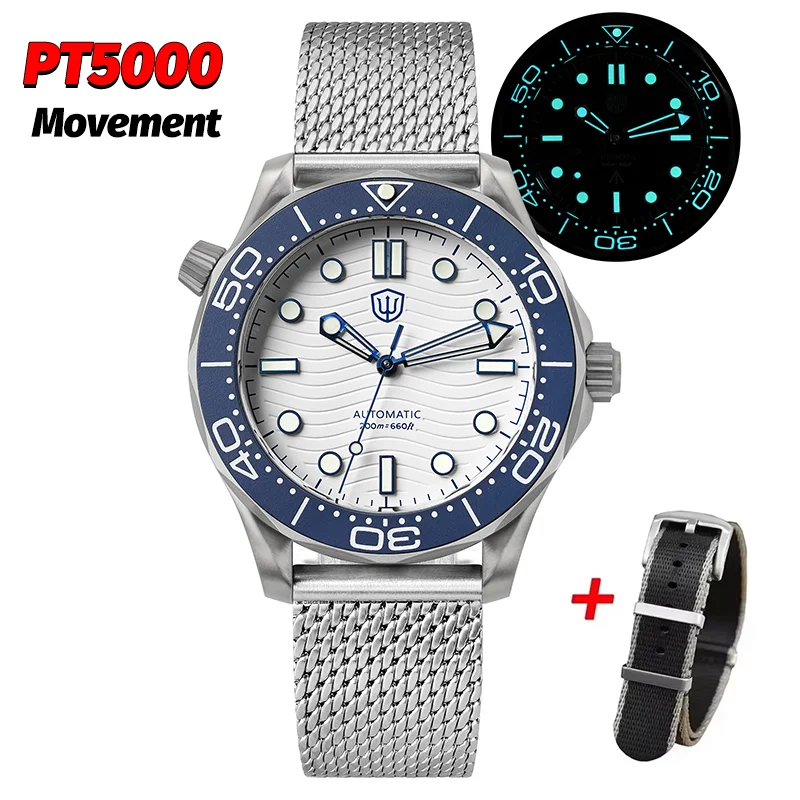Watchdives WD007 V4 Automatic Dive Watch 200M Waterproof PT5000/SL3001 Titanium Case Sapphire Crystal Mens Vintage Watch Gift image 3