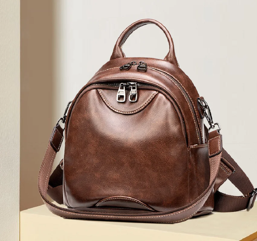 

Корейский новый женский винтажный высококачественный рюкзак из натуральной мягкой кожи, повседневные дорожные сумки на плечо, женские рюкзаки через плечо