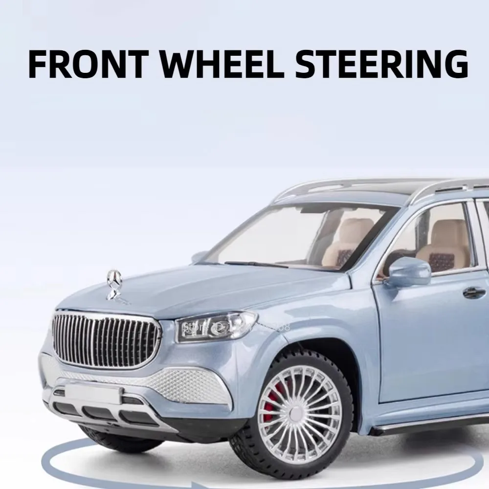 1:24 GLS600 GLS63 Miniature Toys Alloy Diecaat Car Model with Sound Light Pull Back Doors Opened Vehice Kid Fashion Collectibles