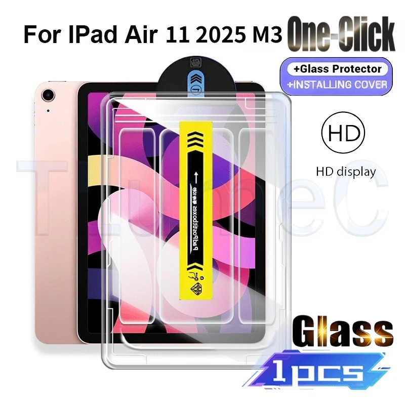 

1Pack HD Screen Protector for iPad Air 4/5/6/7, Air 11 2024( M2)，Air 11 2025(M3), Automatic Film Applicator Assistance, No Glare