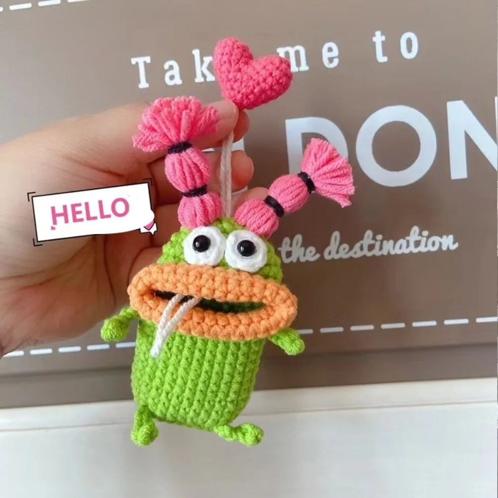 Knitted Pouch Hand Knitted Key Case Pull Out Funny Key Cover Handmade Finished Product Key Holder Key Storage
