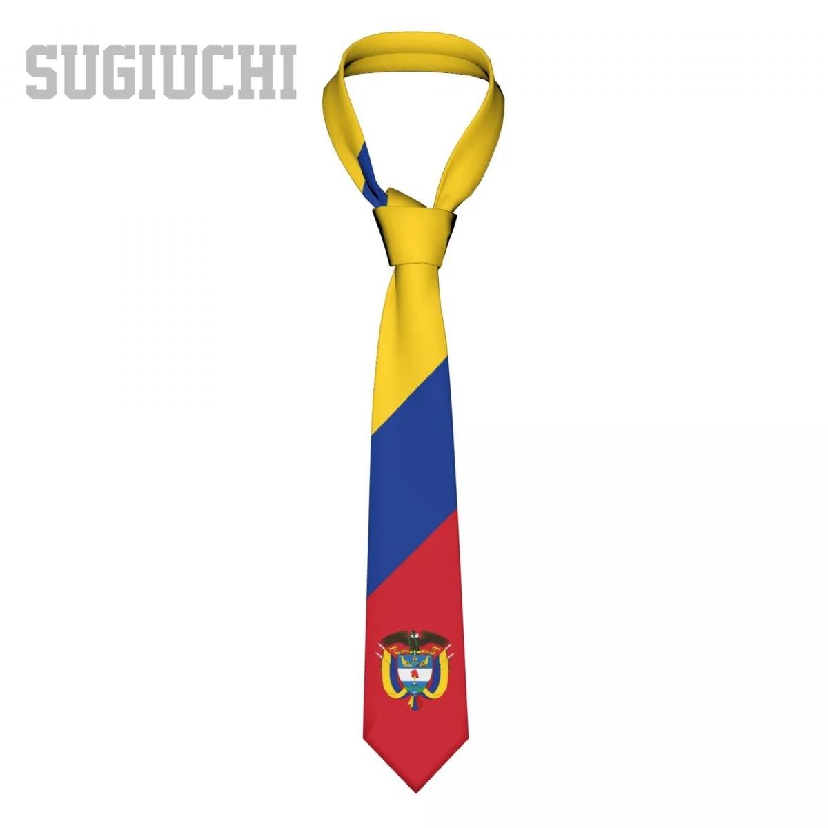 

Флаг Колумбии, эмблема, мужские и женские галстуки, повседневные клетчатые галстуки, костюмы, тонкий деловой галстук для свадебной вечеринки, Gravatas