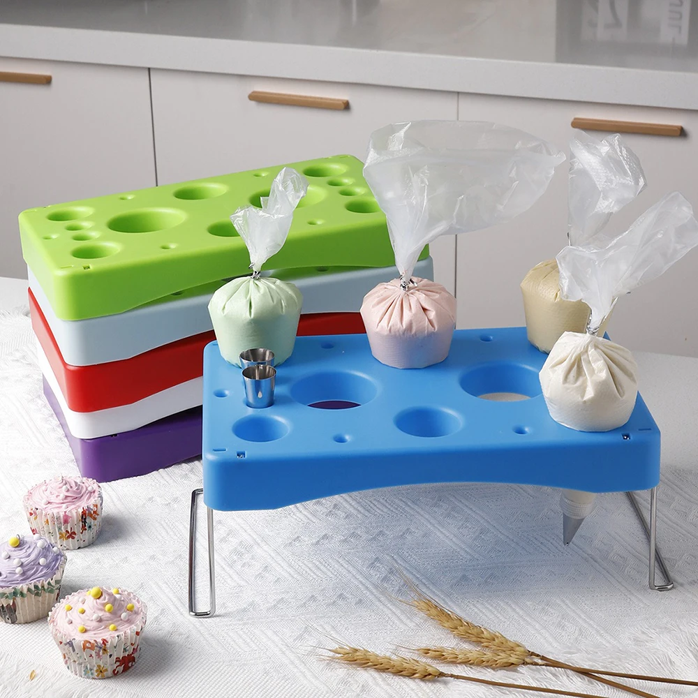 Cake Decoration Table Porous Piping Display Stand Foldable DIY Placement Stand Baking Tool