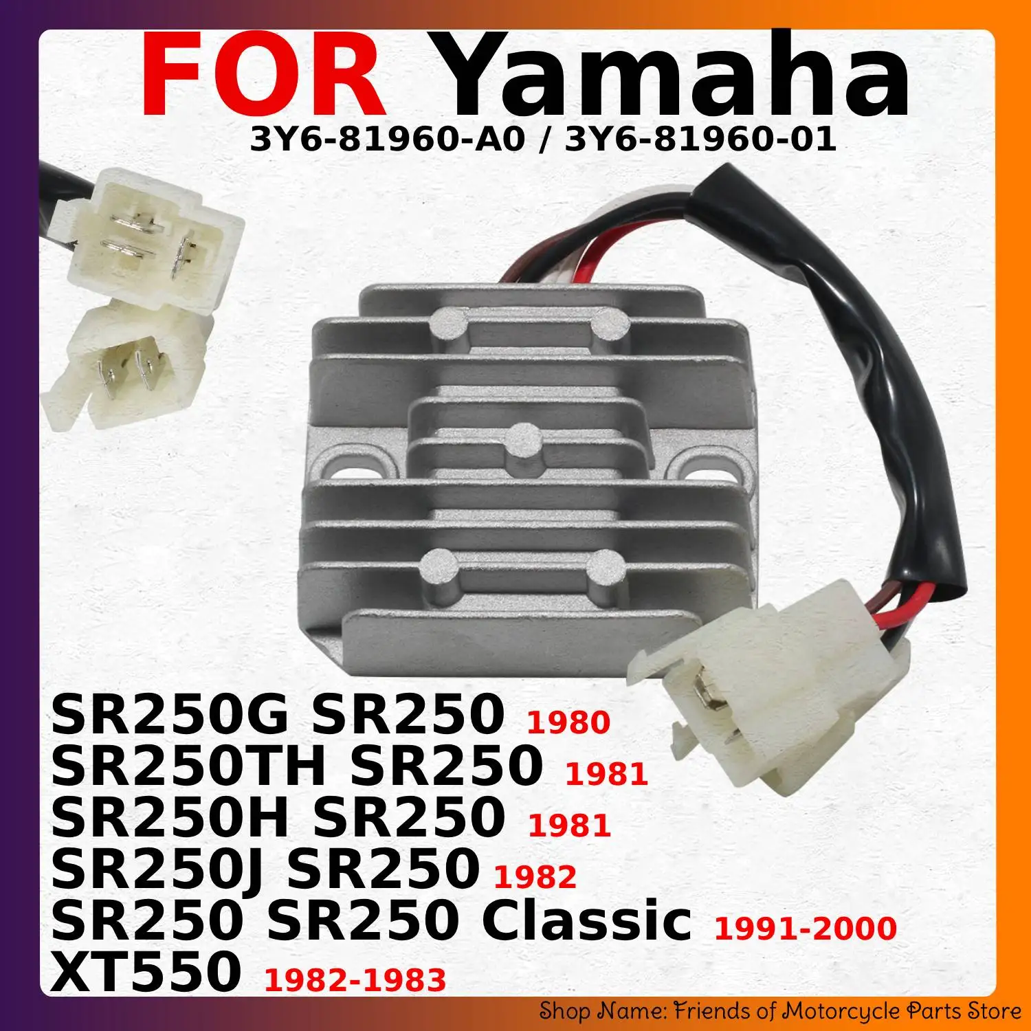 Motorcycle Voltage Regulator Rectifier For Yamaha SR250G SR250TH SR250H SR250J SR250 Classic XT550 3Y6-81960-A0 3Y6-81960-01