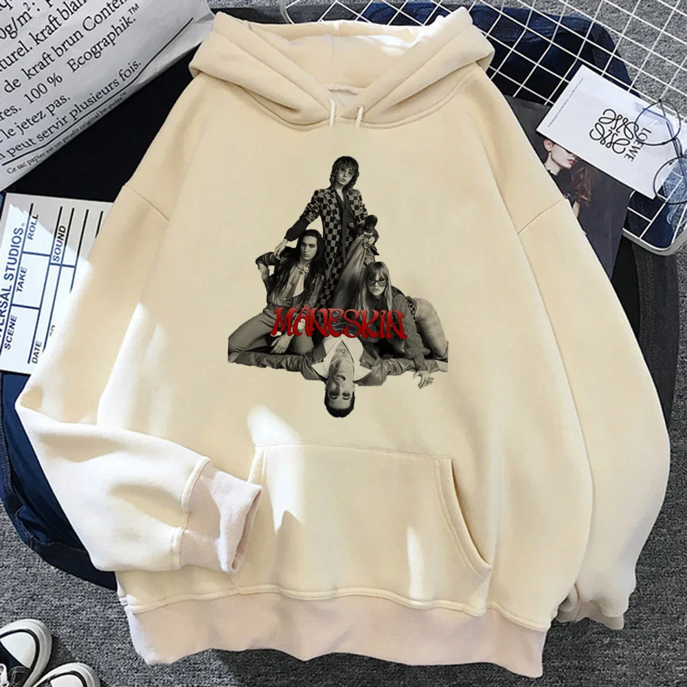 

Maneskin hoodies women japanese Kawaii vintage gothic sweater pulls women Fleece sweatshirts