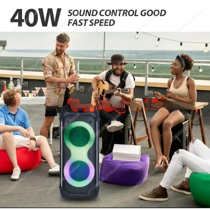 Dual 6.5inch High Power Bluetooth Portable Trolley 710 Speaker 60W RGB LED Lighting USB Communication 60W Audio Volume Parties images - 6