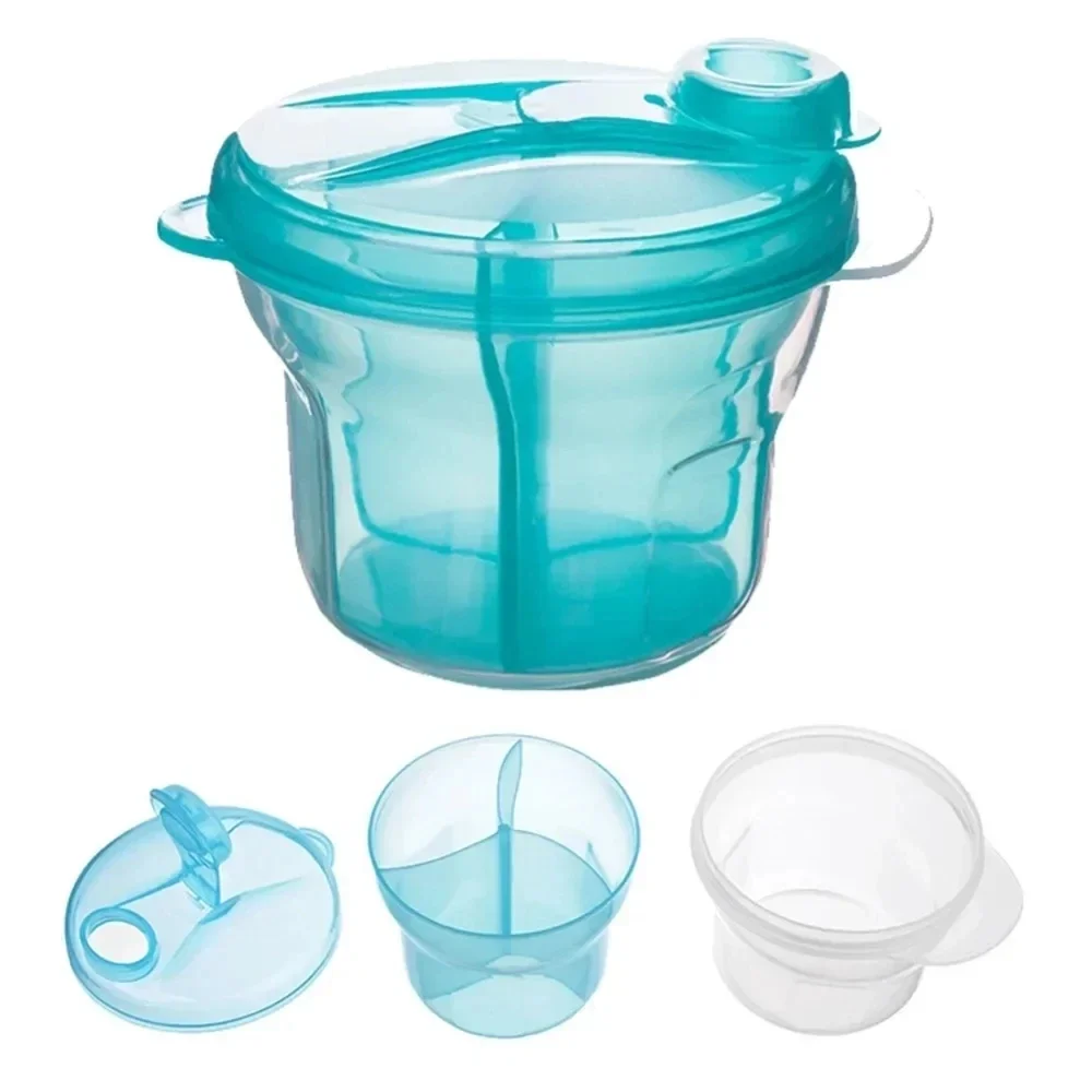 Baby Food Storage Boxs 3-grid Portable Formula Dispenser for Infant Formula, Outdoor Baby Food Storage Box
