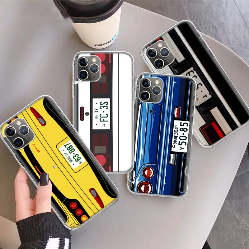 Japan Anime Initial D Car Taillight Silicon Call Phone Case For Apple iPhone 16 15 14 11 Pro Max 13 Plus 12 Mini 7 8 + X XR XS S