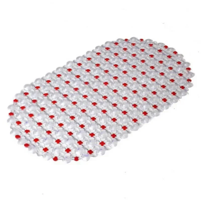 PVC Anti-skid Bath Mats Rectangle Bathtub Safety Shower Non-slip Bath Mats With Suction Cups Transparent Floor Mat