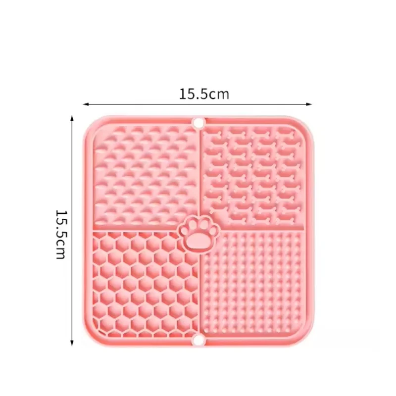 Leckmatte aus lebensmittelechtem Silikon für Haustiere, Slow-Feeder-Pad mit starkem Saugnapf, Anti-Schluck-Futterschale für Hunde, Katzen und Leckerlis – Detail 12