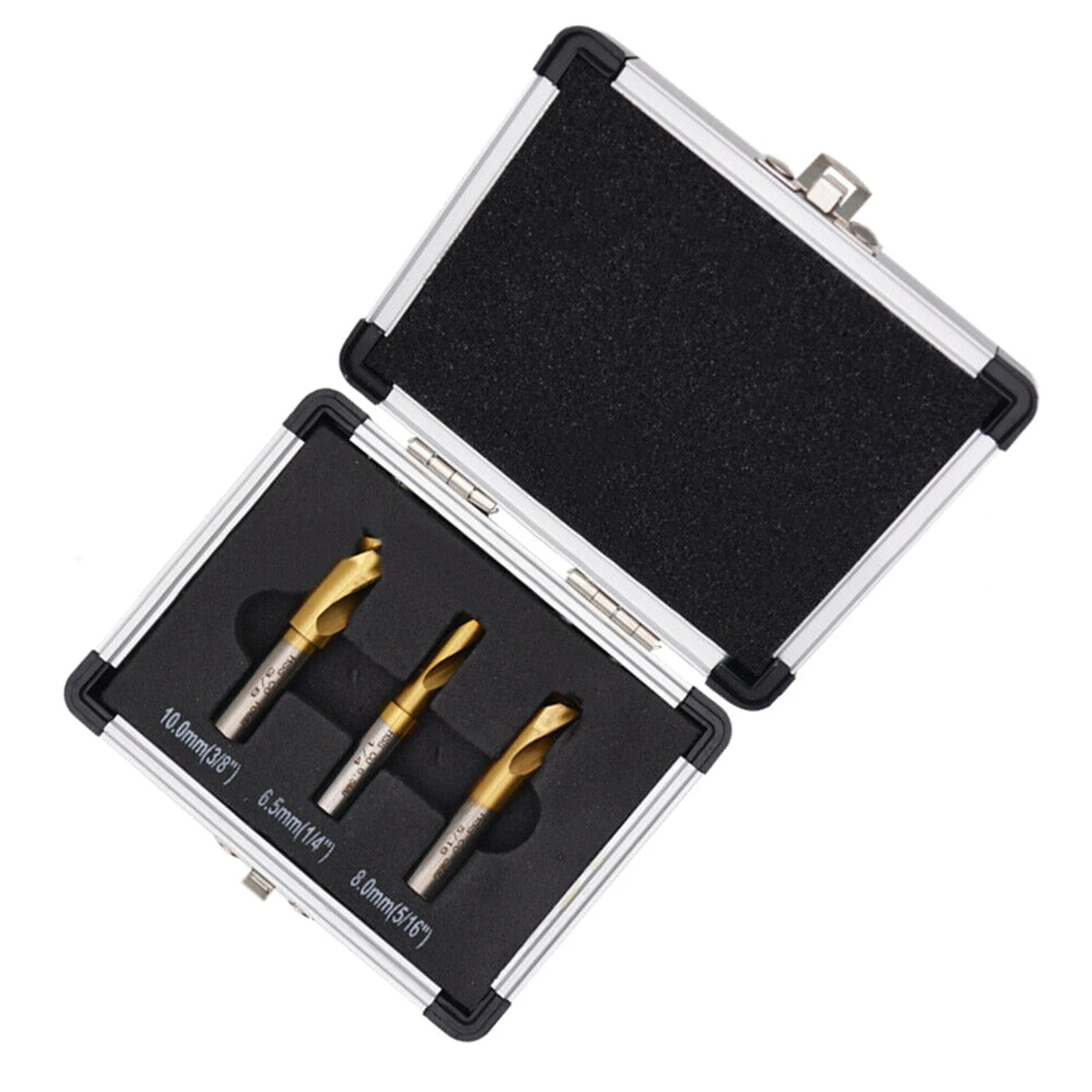 3Pcs Cobalt Titanium Coating Bit Set Welding Spot-Welders Drill Bit Kit with Aluminum Case