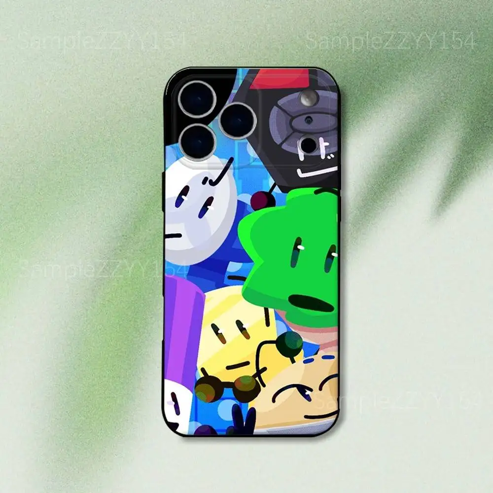 حافظة هاتف Battle For Dream Island لهاتف iPhone 17,16,15,14,13,12,Pro,Max,Plus,E,SE4,Air,Mini Black Soft Funda