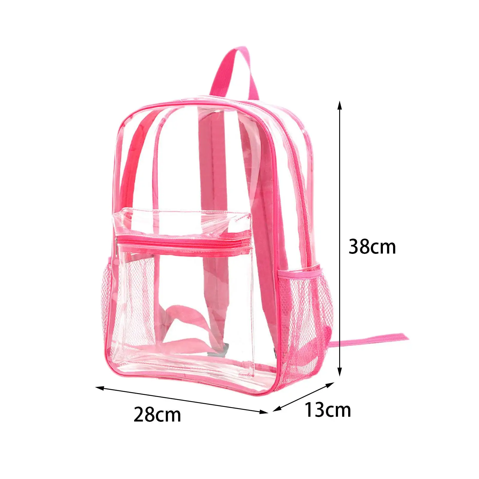 Clear Backpack with Adjustable Strap Easy Carrying Rucksack Storage Bag for Sports Hiking Outdoor Camping Concert Swimming