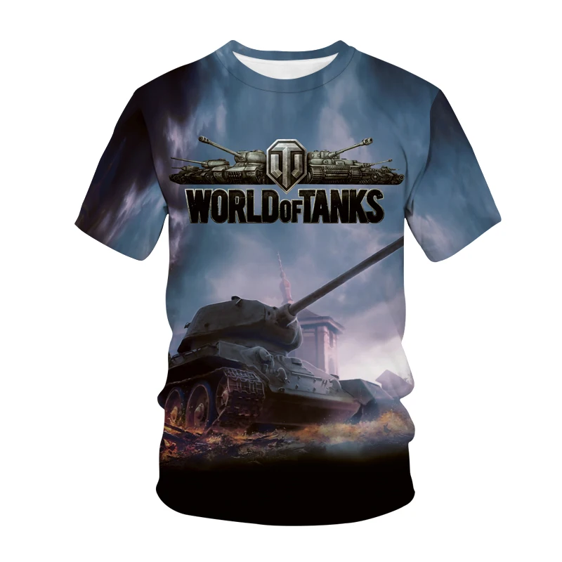 Summer Pop Game T Shirt World Of Tanks 3D Print Men\'s Women\'s Combat Streetwear O Neck Short Sleeve Oversized Loose Top