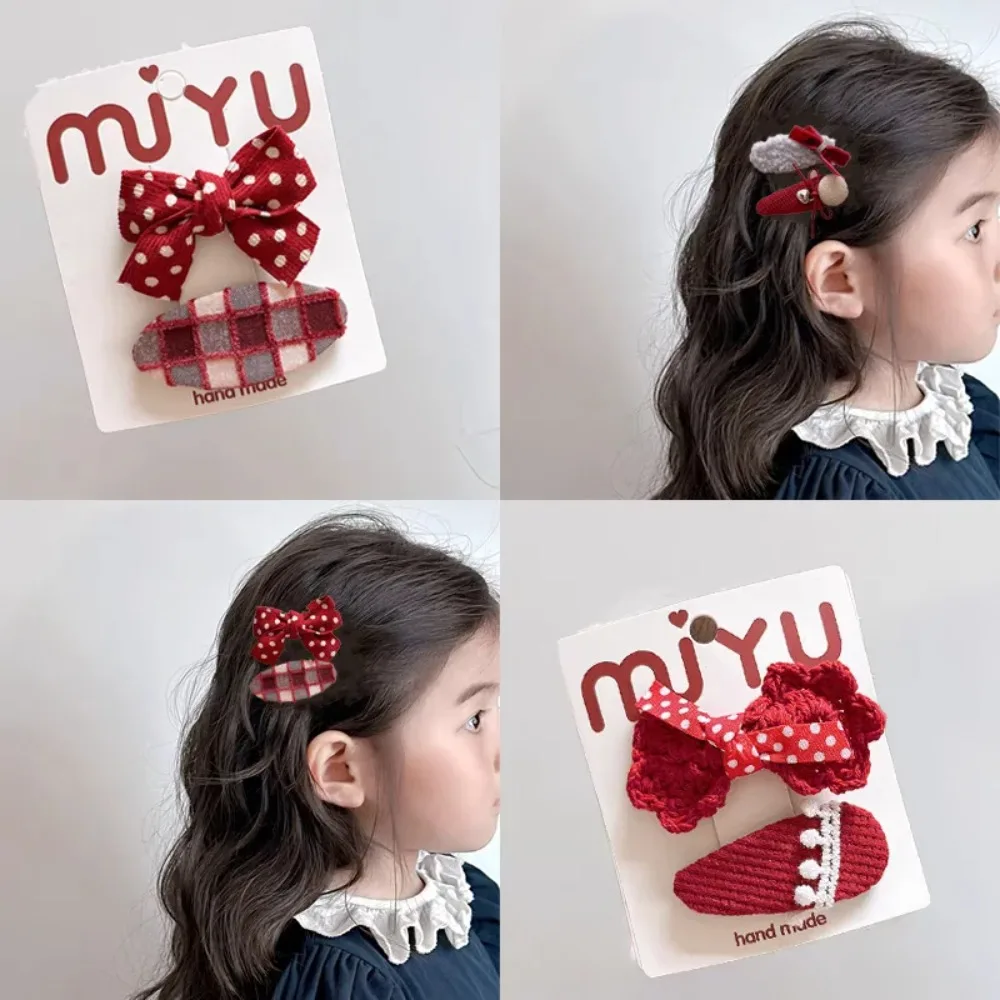 

Новинка 2026 года: милые красные заколки-бантики для девочек, детские зажимы для волос, аксессуары, украшения для головы