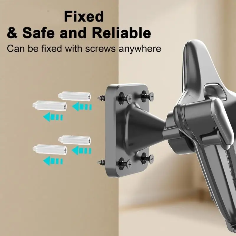 

Universal Wall Mount Phone Holder Support With 360 Degree Rotation For Kitchen Bathroom And Bedroom Easy Installation D2RC