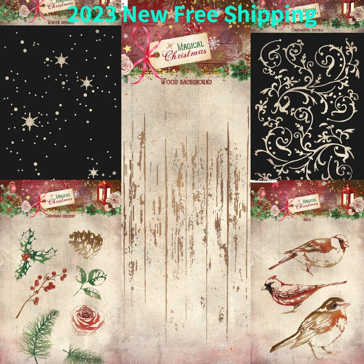 Bird Leaves Star Flowers 2023 New Stamps Stencil Scrapbooking Album Decoration Craft for Paper Photo DIY Greeting Card Making