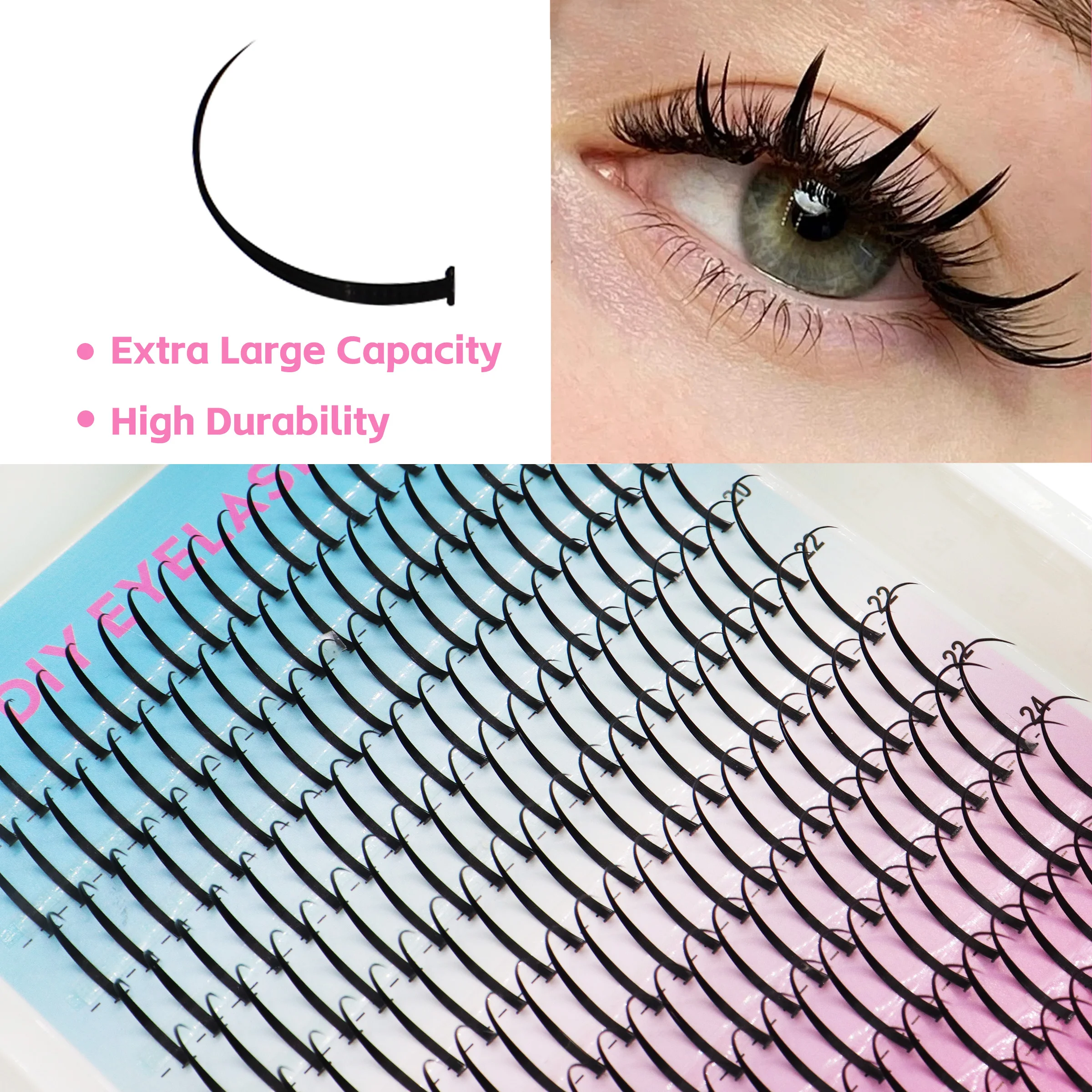 Spiky Fairy Cluster Lashes European Style Pointed Individual Lashes Soft & Lightweight DIY Multiple Makeup Looks Mixed 18-26mm