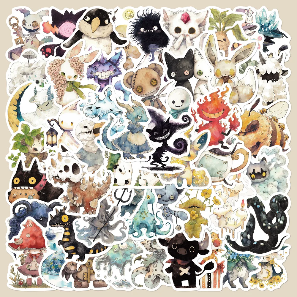 

50pcs Animation Style Absurd Fairy Tale Monster Series Graffiti Stickers Suitable For Helmet Desktop Wall Decoration DIY Sticker