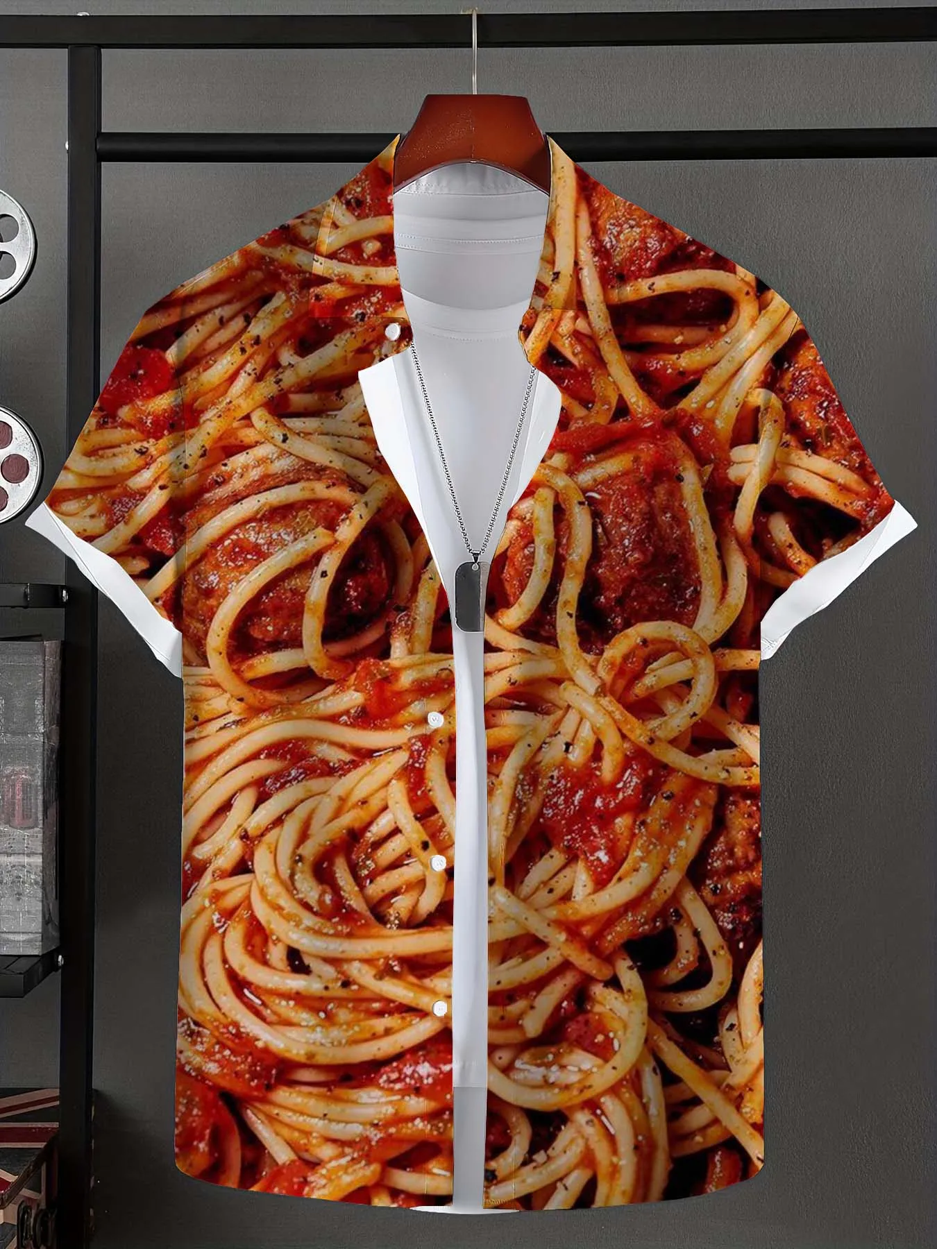 Hawaiian Shirt For Men Funny Snack pattern 3D Printed Short Sleeve Shirts Summer French fries Tops Oversized Men Clothing
