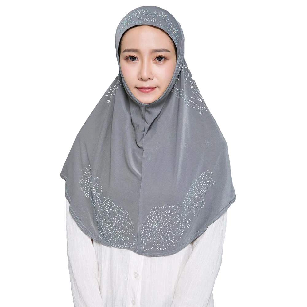 

Muslim One Piece Hijab Islamic Hot Drilling Prayer Scarf Al Amira Headscarf Women Hijab Shawls Full Cover Ramadan Ninja Niquabs