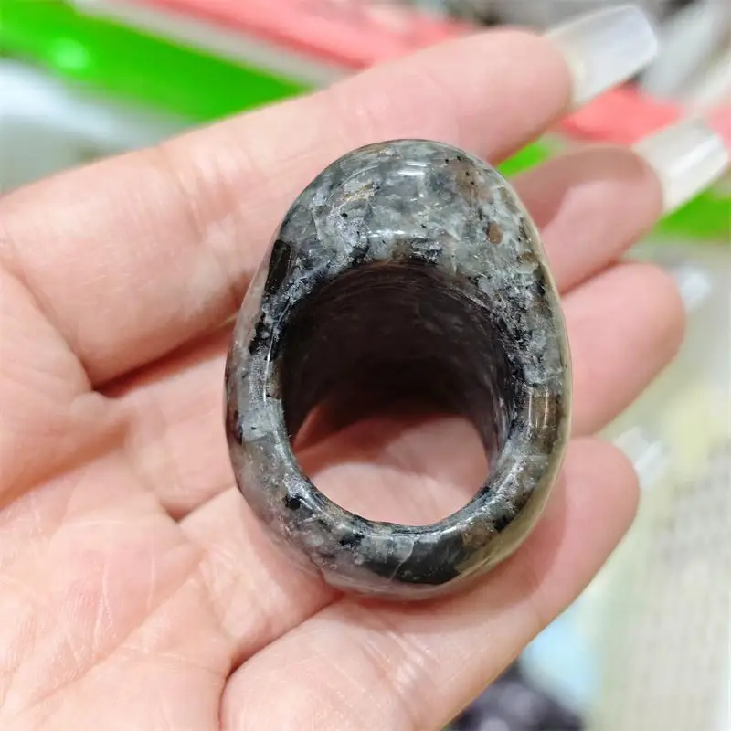 Natural Yooperlite Skull Ring Carving Healing Fengshui Stone Gemstones Home Decoration Holiday Gift 1PCS - view 5