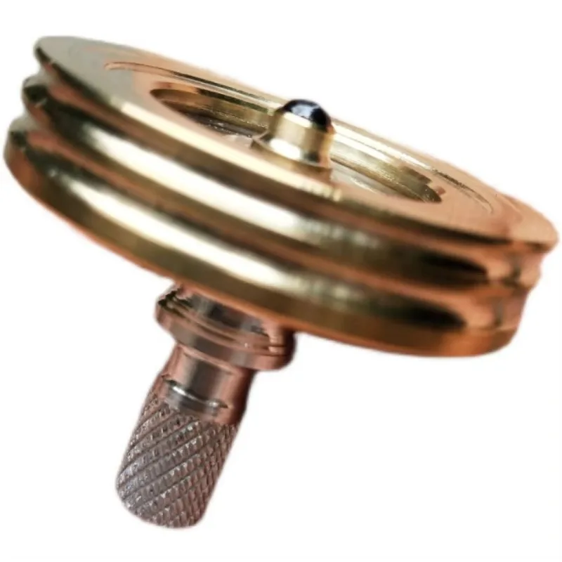 Brass Hand Twisting Spinning Top Gyro Metal Gyroscope Collection Fingertip Spinner Toys EDC Decompression Toy  ( No Base )