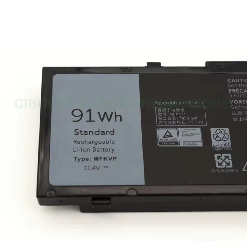 CP Laptop Battery 1G9VM GR5D3 MFKVP 11.4V 91Wh 0FNY7 T05W1 For Precision 7510 7520 7710 7720 M7710 M7510 Series Notebook