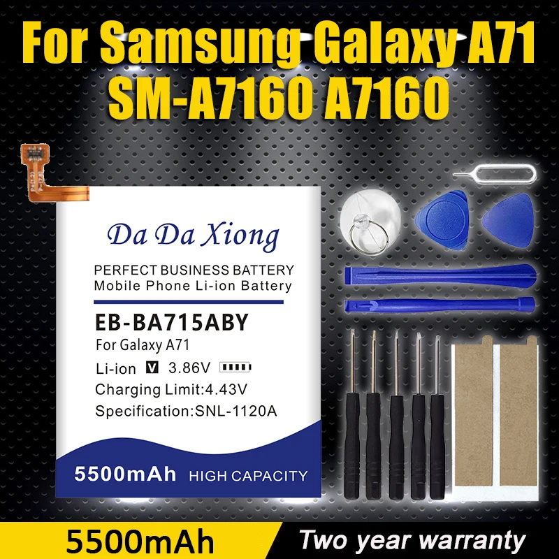 

EB-BA715ABY 5500mAh Replacement Battery For Samsung Galaxy A71 4G Version SM-A7160 A7160 SM-A715 A715F Batteria+Tools