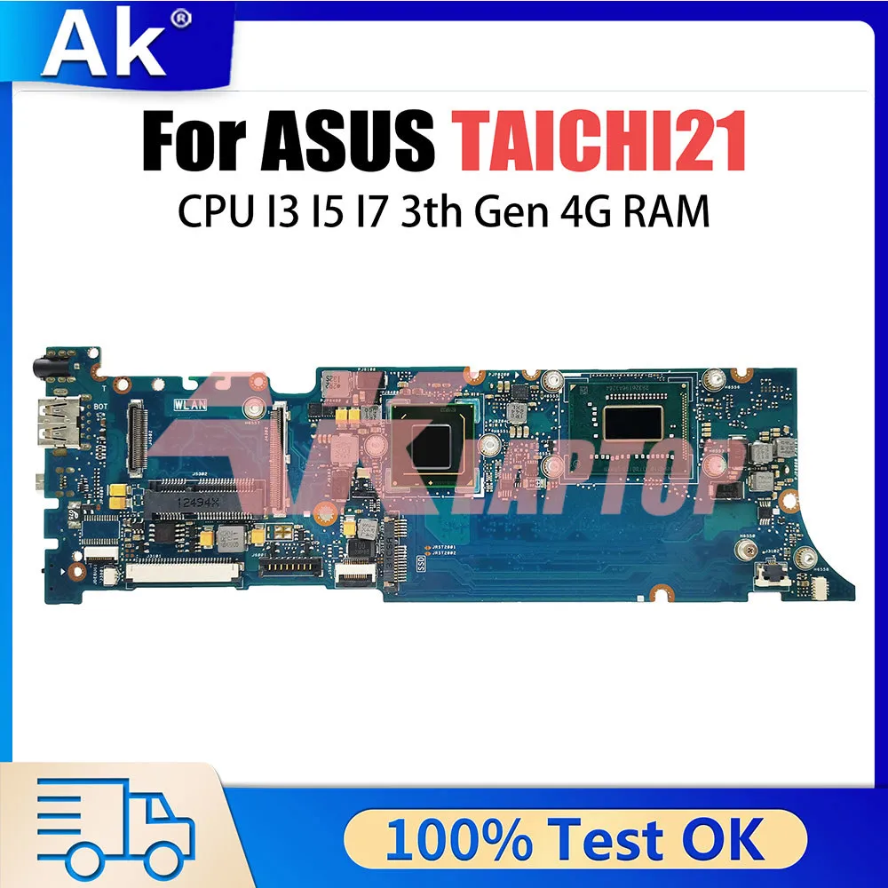 Notebook TAICHI21 Mainboard For ASUS TAICHI 21 Laptop Motherboard With I3-3217U CPU 4GB RAM