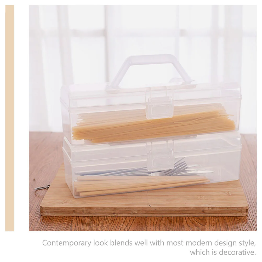 

4pcs Kitchen Cutlery Storage Box Transparent Pp Material Utensil Organizer For Forks Chopsticks Noodle Keeper Countertop Home