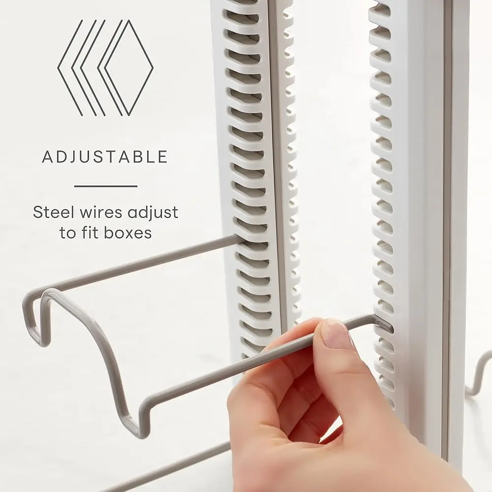 Wrapstand, Adjustable Kitchen Wrap, Foil And Bag Box Organizer For Kitchen Cabinet And Pantry Storage, White