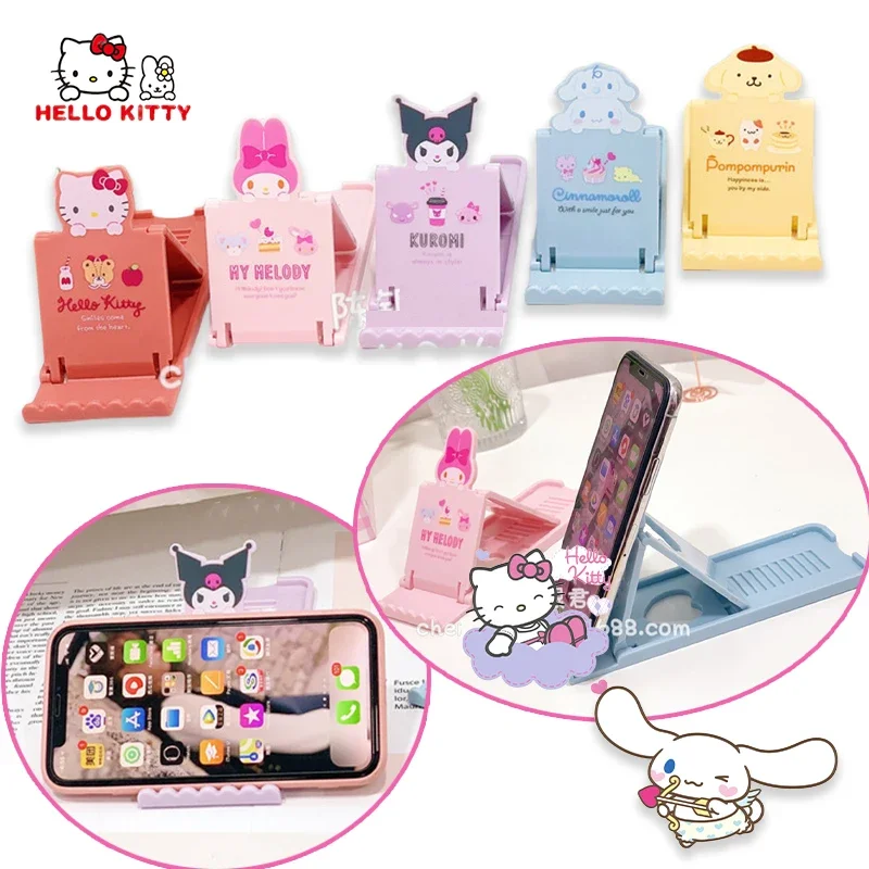 

Sanrio Hello Kitty Mobile Phone Stand Adjustable Height Support for IPhone Samsung Huawei Tablet Holder Portable Folding Stand