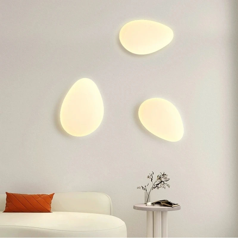 Imagem -04 - Pebble Wall Lamp For Living Room Hotel Background Quarto Cabeceira Corredor Decoração Iluminação Interior Wall Sconce