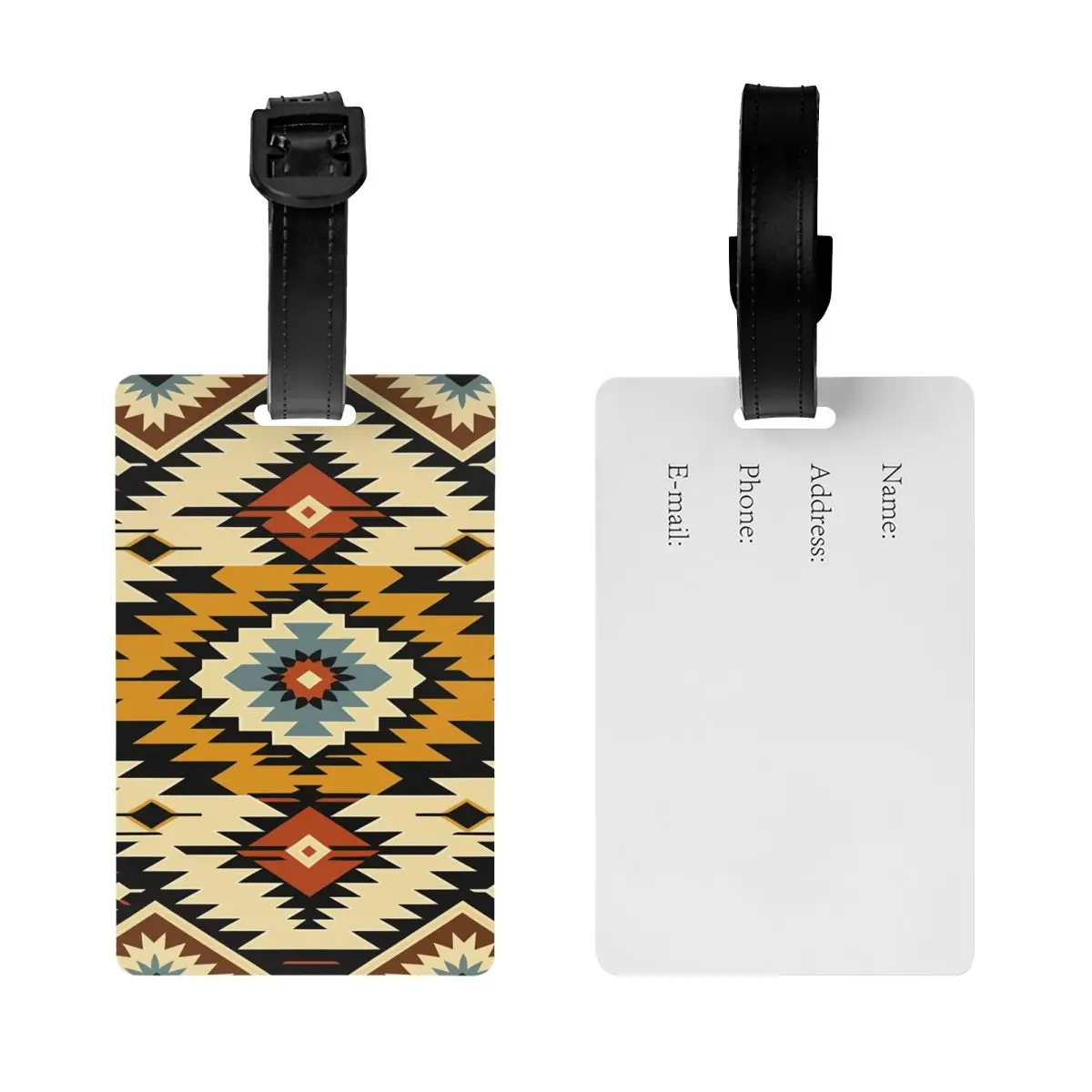 Native American Patterns Gepäckanhänger für Reisekoffer, Sichtschutz, Name, Ausweis