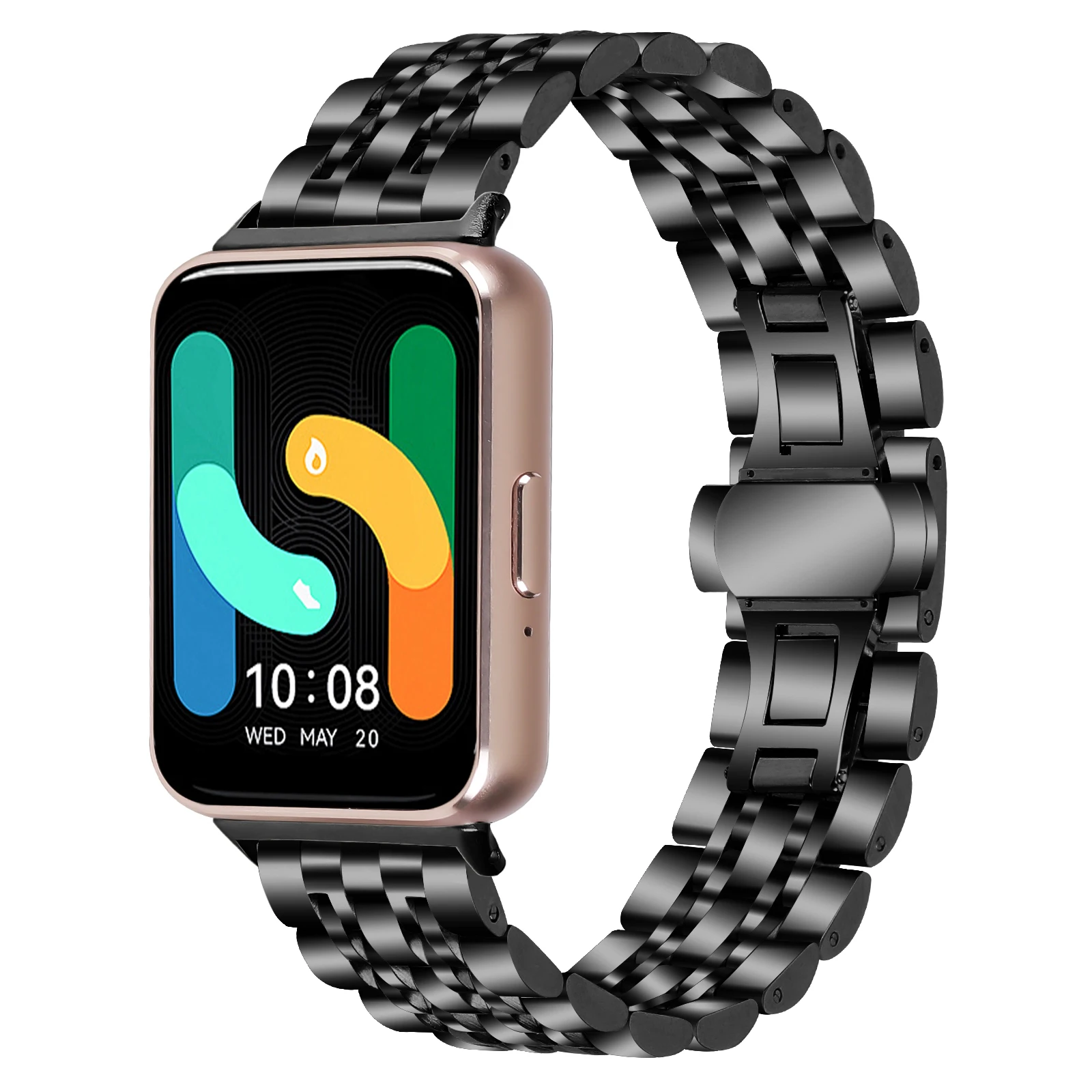 Pulseira de aço inoxidável para Smartwatch, pulseira de metal, pulseira, apto para Samsung Galaxy Fit 3, SM-R390, Fit3, SM-R390