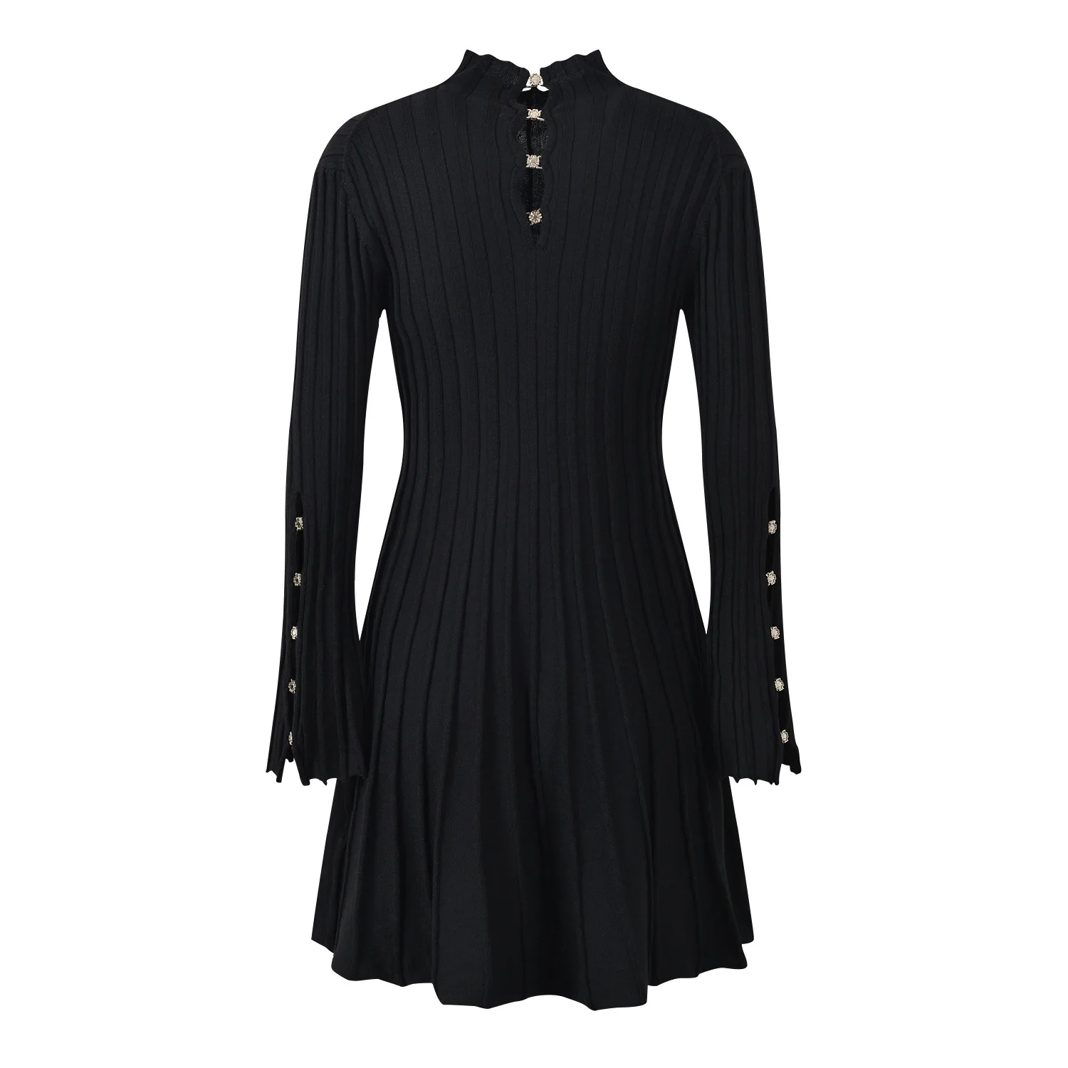 Hebe Sle Bell Sve Dzianinowy Dr Ele Wyszczuplający Bla Dr Jesienna Plonówka Krój w Talii Długi Sve Okrągły Dekolt Ne Dr