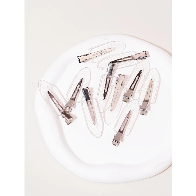 10 قطع من مشابك الشعر الشفافة للفتيات على الموضة بدون خياطة، مشابك إكسسوارات الوجه للمكياج، مشابك تصفيف الشعر الخاصة بشعر حقيقي #5